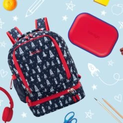 Bentgo Kids Chill Lunch Box & Prints Backpack -Bentgo Kitchen Sales Store BGBKPAK RKT BGOCHL R 4