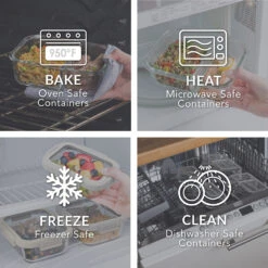 Bentgo Glass Leak-Proof Meal Prep Set (8pc) -Bentgo Kitchen Sales Store BGGLSPK1 WS 4