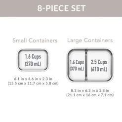 Bentgo Glass Leak-Proof Meal Prep Set (8pc) -Bentgo Kitchen Sales Store BGGLSPK1 WS 7
