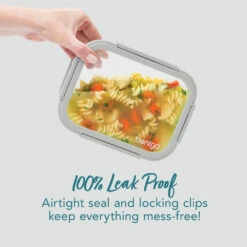 Bentgo Glass Leak-Proof Food Storage Set (4pc) - Pebble/Fog -Bentgo Kitchen Sales Store BGGLSPK10 PEBDTC 05