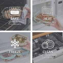 Bentgo Glass Leak-Proof Food Storage Set (8pc) -Bentgo Kitchen Sales Store BGGLSPK2 CO 4