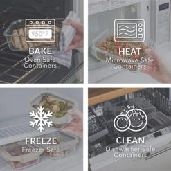 Bentgo Glass Leak-Proof Food Storage Set (8pc) -Bentgo Kitchen Sales Store BGGLSPK2 WS 4