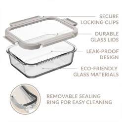 Bentgo Glass Leak-Proof Food Storage Set (8pc) -Bentgo Kitchen Sales Store BGGLSPK2 WS 6