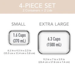 Bentgo Glass Leak-Proof Food Storage Set (4pc) - Pearl/Sand 14 Bentgo Glass Leak-Proof Food Storage Set (4pc) - Pearl/Sand -Bentgo Kitchen Sales Store BGGLSPK4DTC 7
