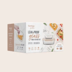 Bentgo Glass Leak-Proof Food Storage Set (4pc) - Pearl/Sand 15 Bentgo Glass Leak-Proof Food Storage Set (4pc) - Pearl/Sand -Bentgo Kitchen Sales Store BGGLSPK4DTC 8