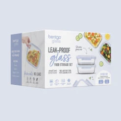 Bentgo Glass Leak-Proof Food Storage Set (4pc) - Frost/Periwinkle -Bentgo Kitchen Sales Store BGGLSPK5DTC 8