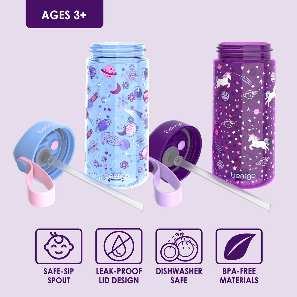 Bentgo Kids Prints Water Bottle (2-Pack) 5 Bentgo Kids Prints Water Bottle (2-Pack) - Image 5