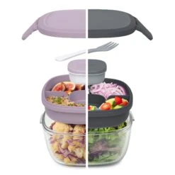 Bentgo Glass Salad Container (2-Pack) -Bentgo Kitchen Sales Store BGLASSAL MUL1 3P 5