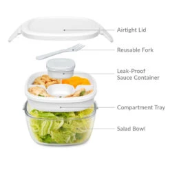 Bentgo Glass Salad Container -Bentgo Kitchen Sales Store BGLASSAL W 5