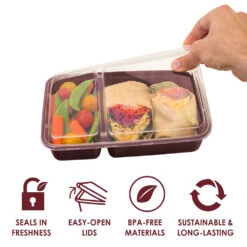 Bentgo Prep 2-Compartment Meal Prep Containers -Bentgo Kitchen Sales Store BGPRP2 BR 4 65758988 37b6 4bfb 9e5e bb615dc28432