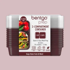 Bentgo Prep 2-Compartment Meal Prep Containers -Bentgo Kitchen Sales Store BGPRP2 BR 8 57d3e56e 0d01 4095 963b 874faf102e3f