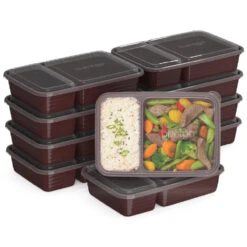 Bentgo Prep 2-Compartment Meal Prep Containers -Bentgo Kitchen Sales Store BGPRP2 BR add384ac 2264 460b 9a1c 397e51481e57