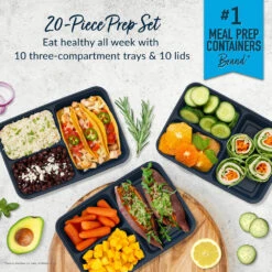 Bentgo Prep 3-Compartment Meal Prep Containers -Bentgo Kitchen Sales Store BGPRP3 NB 2b