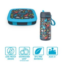 Bentgo Kids Prints Lunch Box & Water Bottle -Bentgo Kitchen Sales Store bentgo lunch box bottle bundle dinosaur 3