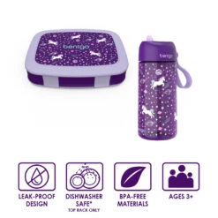 Bentgo Kids Prints Lunch Box & Water Bottle -Bentgo Kitchen Sales Store bentgo lunch box bottle bundle unicorn 3
