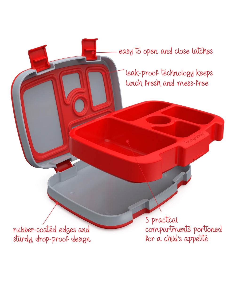 Red & Gray Trucks Five-Compartment Bento Lunch Box 3 Red & Gray Trucks Five-Compartment Bento Lunch Box - Image 3