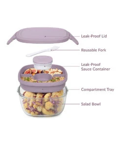 Lavender Glass Leak-Proof Salad Container 8 Lavender Glass Leak-Proof Salad Container -Bentgo Kitchen Sales Store zu95758366 alt 3 tm1622565520
