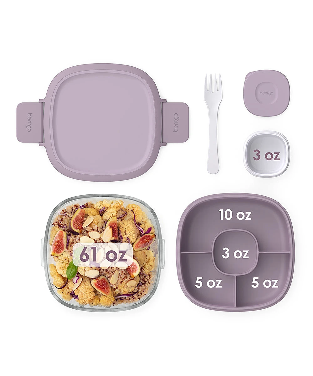 Lavender Glass Leak-Proof Salad Container 5 Lavender Glass Leak-Proof Salad Container - Image 5
